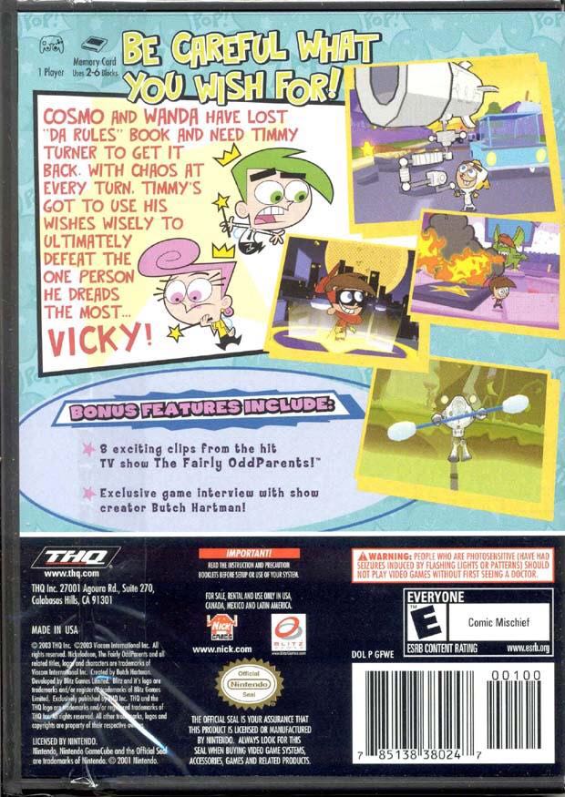 Fairly OddParents: Breakin’ da Rules - Nintendo GameCube (THQ/ Blitz Games - 1) video game collectible - Main Image 2