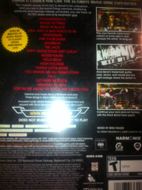 Ac/Dc Live - Microsoft Xbox 360 video game collectible - Main Image 2