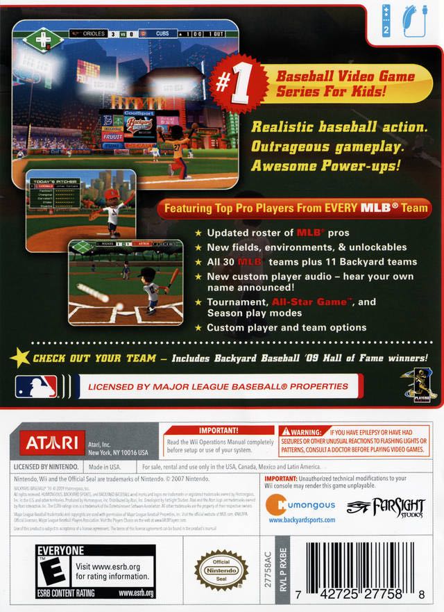 Backyard Baseball ’10 - Nintendo Wii video game collectible - Main Image 2