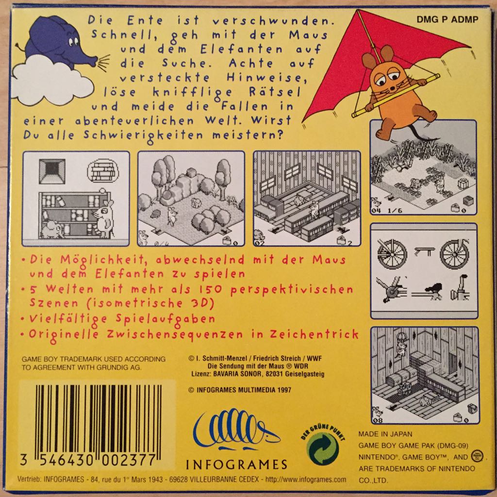Die Maus - Nintendo Game Boy (Infogames) video game collectible [Barcode 3546430002377] - Main Image 2