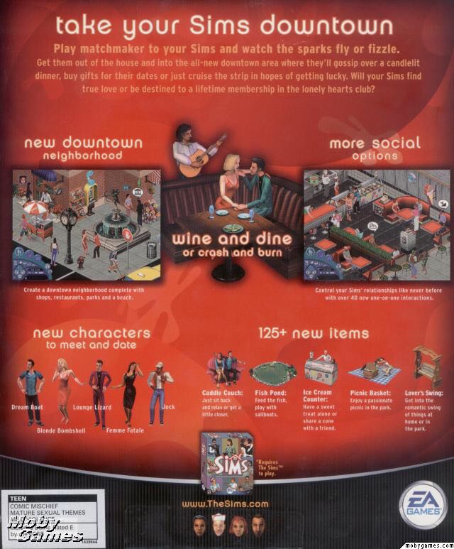 The Sims: Hot Date Expansion Pack - PC (Electronic Arts/EA Games - 1) video game collectible [Barcode 014633143980] - Main Image 2