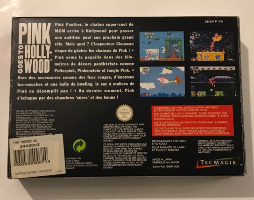 Pink Goes To Hollywood - Nintendo Super Nintendo Entertainment System (SNES) video game collectible - Main Image 2
