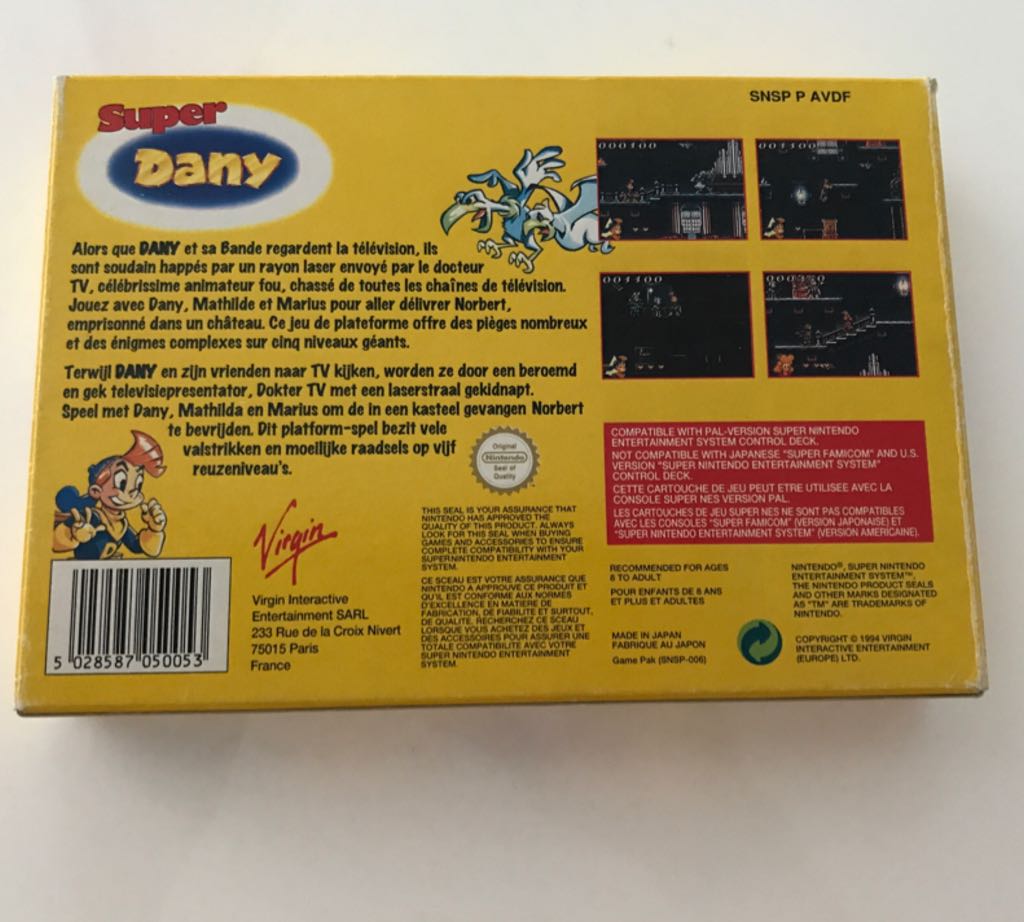 Super Dany - Nintendo Super Nintendo Entertainment System (SNES) video game collectible - Main Image 2