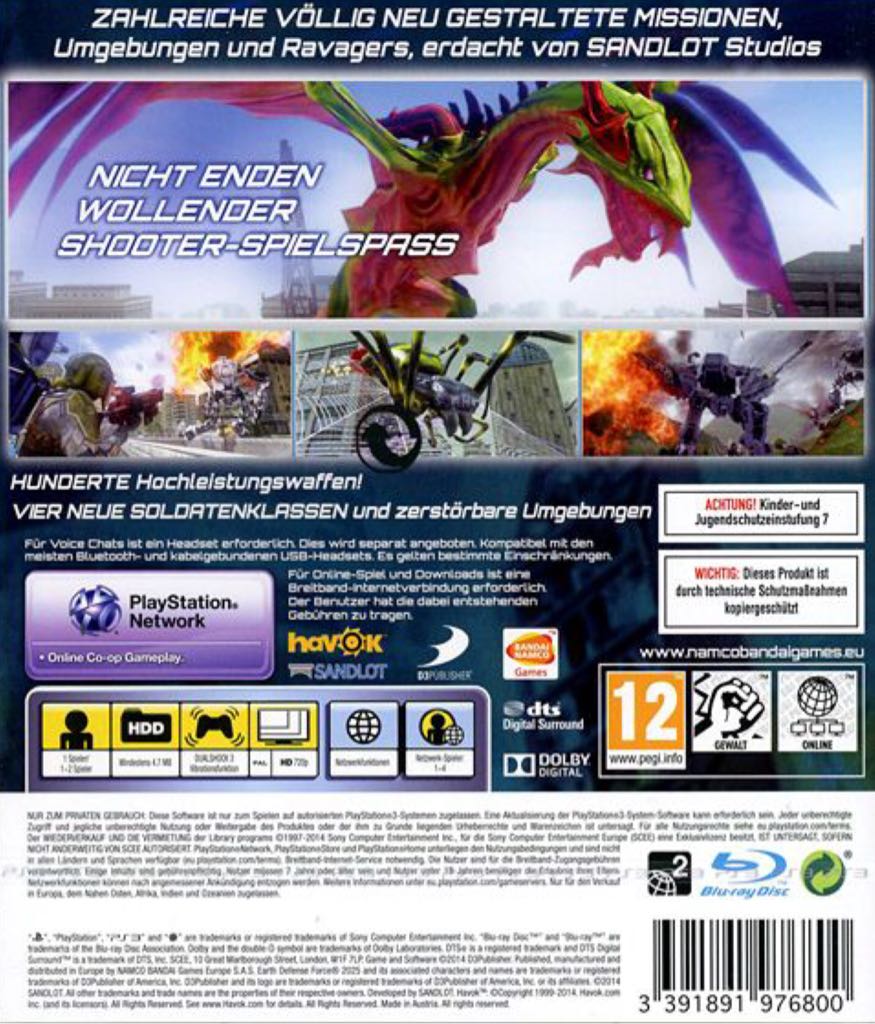 Earth Defense Force 2025 - Sony PlayStation 3 (PS3) (Push - 2) video game collectible [Barcode 3391891976794] - Main Image 2