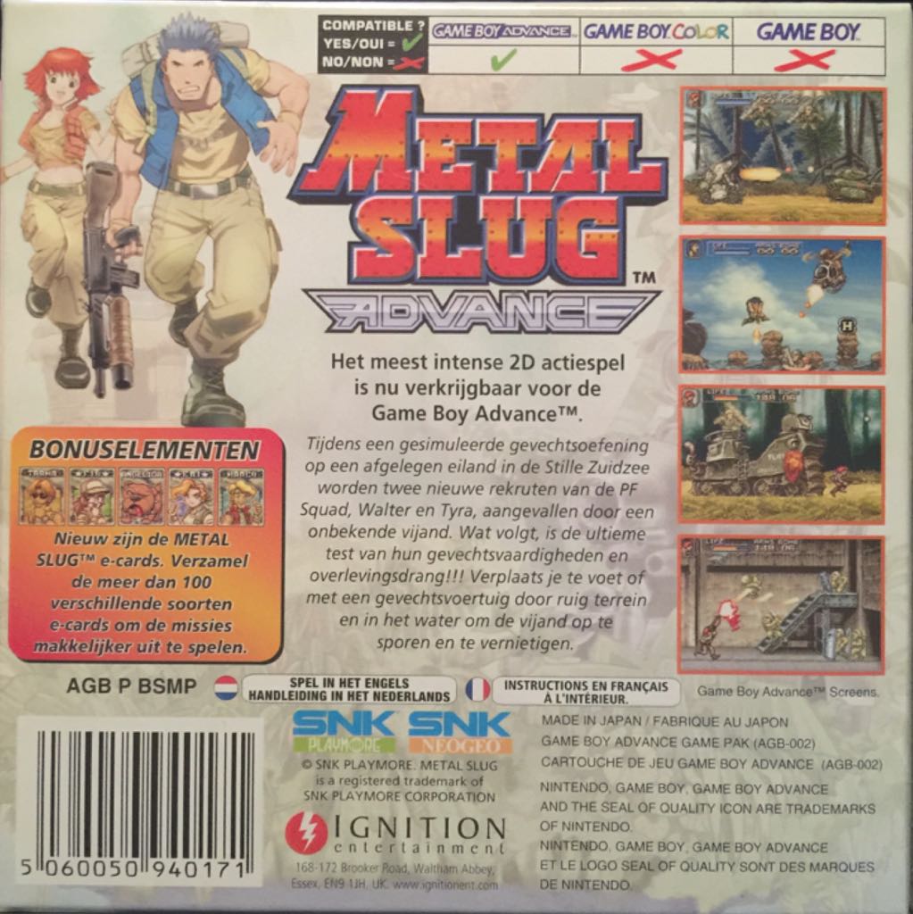 Metal Slug Advanced Gba - Nintendo Game Boy Advance (GBA) video game collectible [Barcode 5060050940171] - Main Image 2