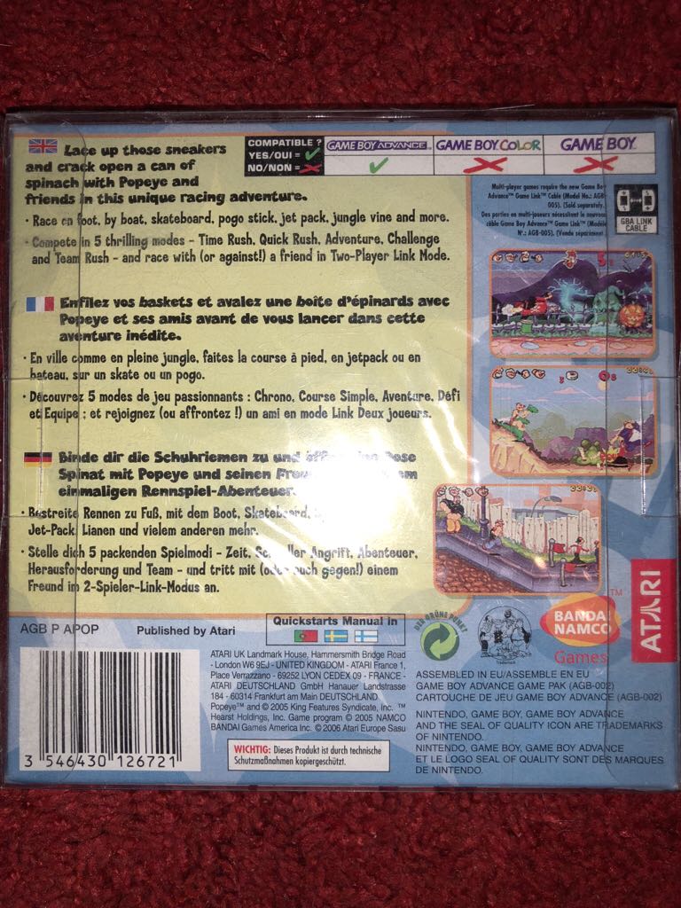 Popeye Rush For Spinach - Nintendo Game Boy Advance (GBA) video game collectible [Barcode 3546430126721] - Main Image 2