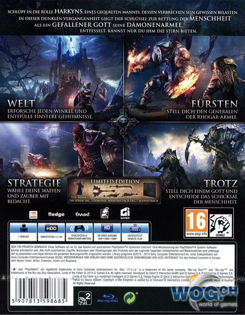 Lords Of The Fallen - Sony PlayStation Plus (Deck 13 - 1) video game collectible [Barcode 816293016068] - Main Image 2