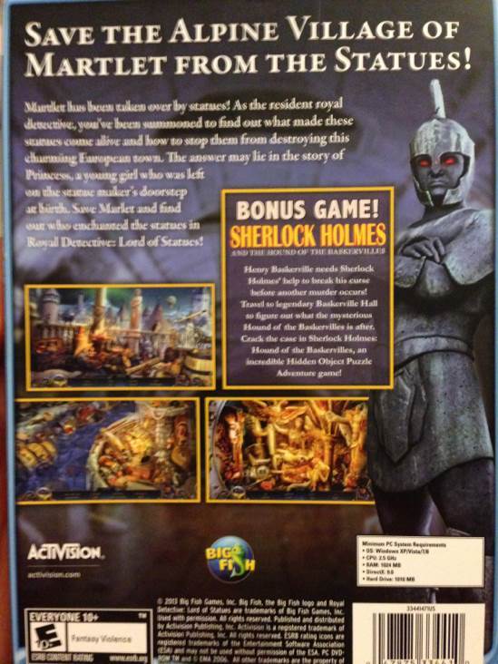 Royal Detective: Lord Of Statues - PC (Big Fish) video game collectible [Barcode 047875334410] - Main Image 2