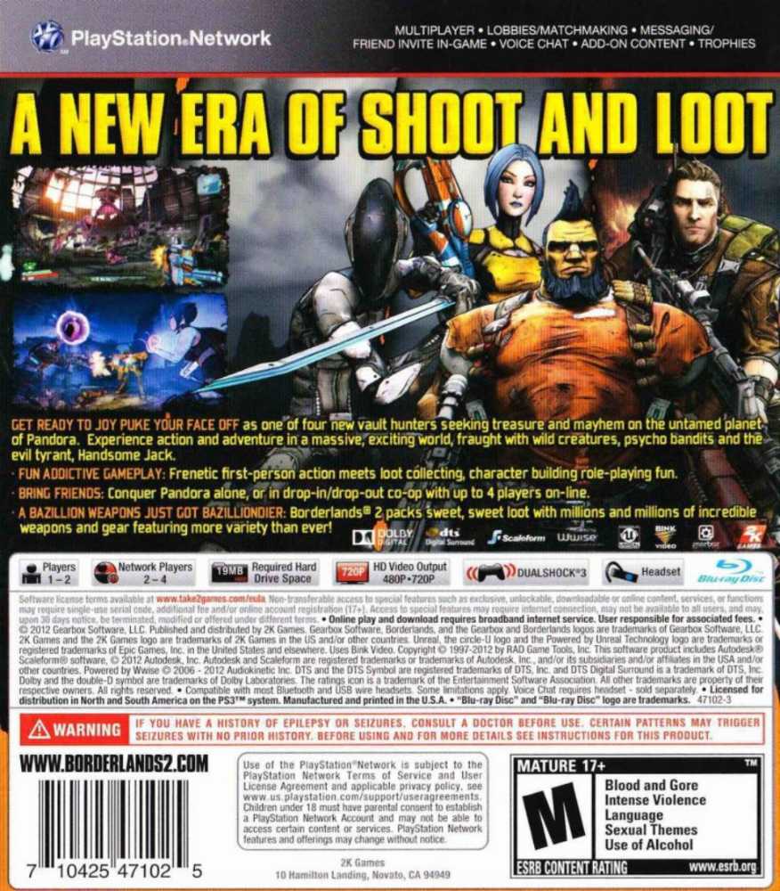 Borderlands 2: Game of the Year Edition - Sony PlayStation 3 (PS3) (2K - 1-4) video game collectible [Barcode 710425473364] - Main Image 2