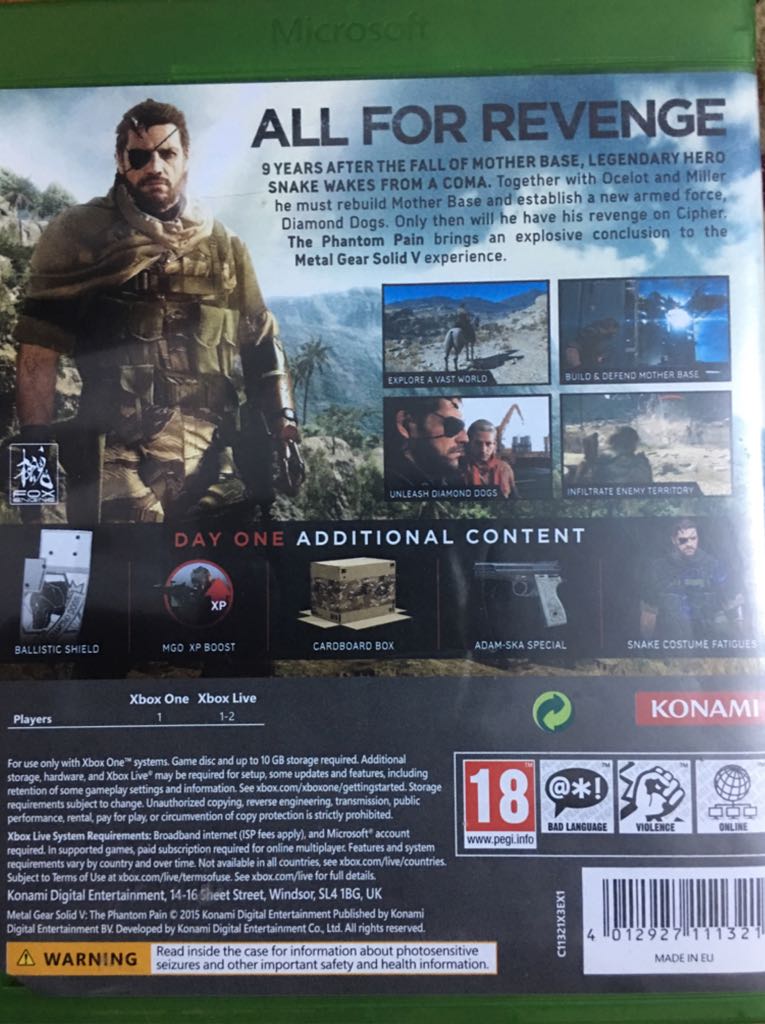 Metal Gear Solid V - Microsoft Xbox X / S video game collectible [Barcode 4012927111321] - Main Image 2