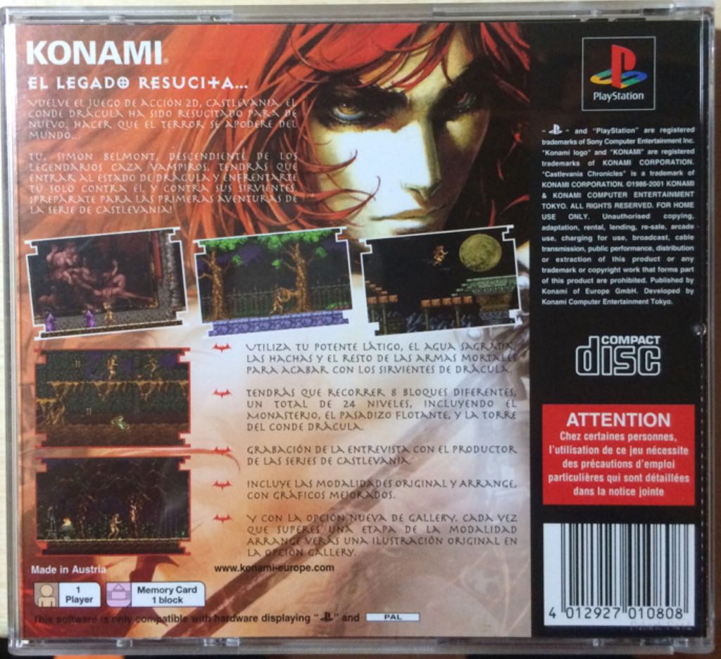 Castlevania: Chronicles - Sony PlayStation (Konami - 1) video game collectible [Barcode 4012927010808] - Main Image 2