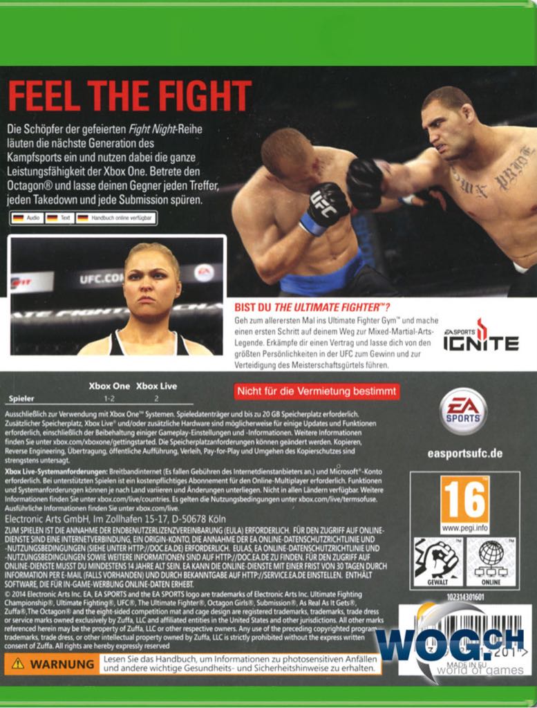 UFC - Microsoft Xbox One (Ea Sports - 2) video game collectible [Barcode 014633733372] - Main Image 2