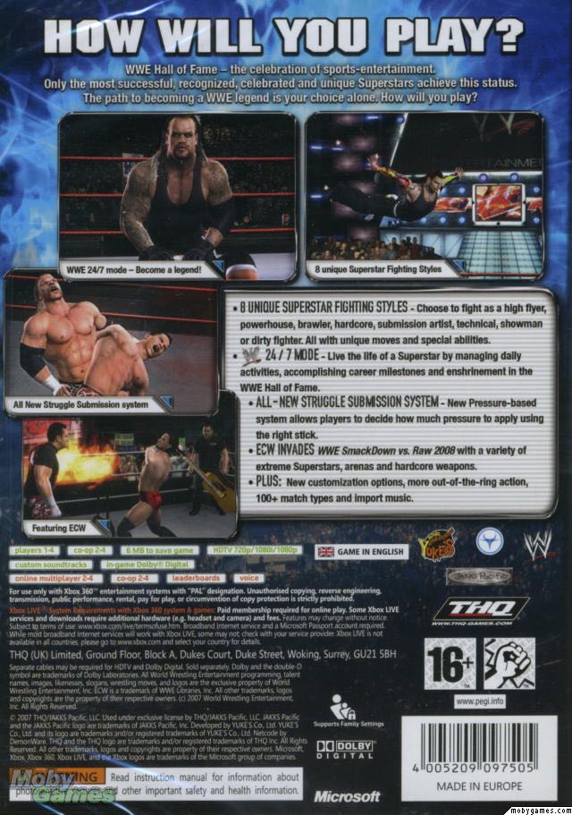 WWE SmackDown vs Raw 2009 - Nintendo Wii (Thq Inc - 1-4) video game collectible [Barcode 785138301648] - Main Image 2