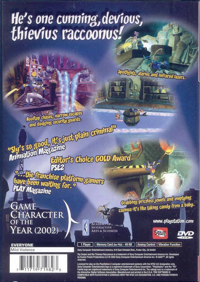 Sly Cooper And The Thievius Raccoonus - Sony PlayStation 2 (PS2) (Sony Interactive Entertainment - 1) video game collectible - Main Image 2
