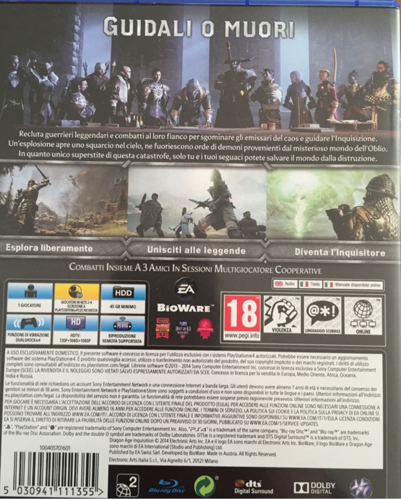 Dragon Age Inquisition - Sony PlayStation 4 (PS4) ((EA) Electronic Arts - 1) video game collectible [Barcode 5030941111355] - Main Image 2
