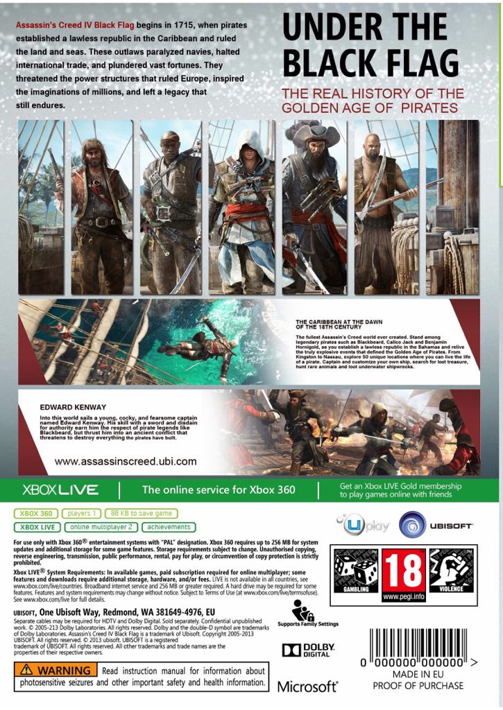 Assasins Creed Black Flag - Microsoft Xbox (Ubisoft) video game collectible - Main Image 2