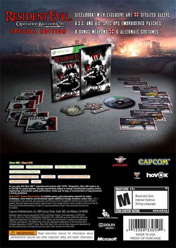 Resident Evil: Operation Raccoon Special Edition - Microsoft Xbox 360 (Capcom - 1) video game collectible [Barcode 013388330591] - Main Image 2