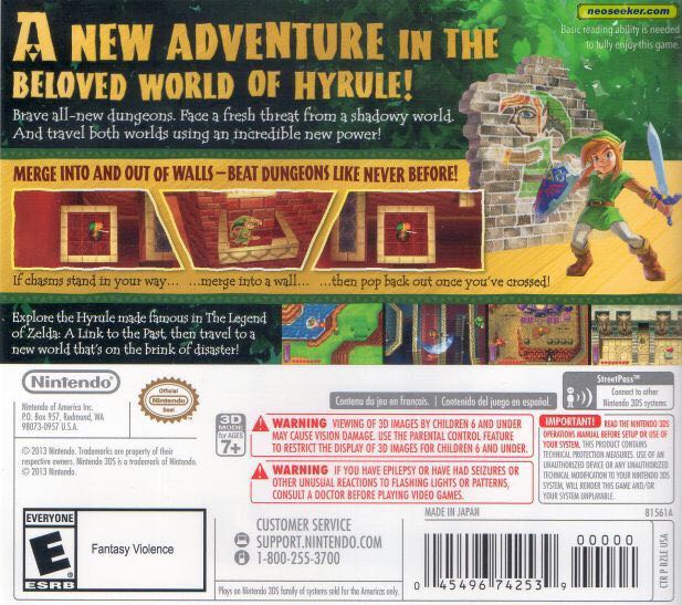 The Legend Of Zelda A Link Between Worlds - Nintendo 3DS (Nintendo - 1) video game collectible [Barcode 045496524494] - Main Image 2