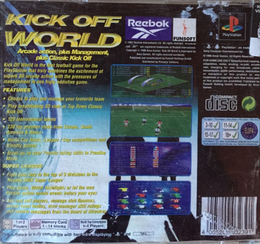 Kick Off World - Sony PlayStation (Funsoft - 2) video game collectible - Main Image 2