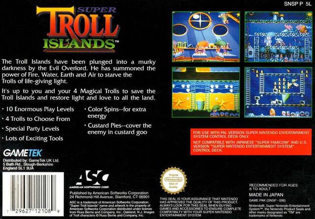 Super Troll Islands - Nintendo Super Nintendo Entertainment System (SNES) video game collectible - Main Image 2