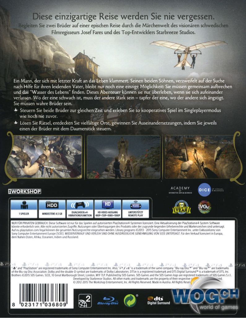 Brothers A Tale Of Two Sons - Sony PlayStation 4 (PS4) video game collectible - Main Image 2