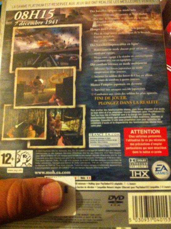 Medal Of Honor : Soleil Levant (Platinium) - Sony PlayStation 2 (PS2) video game collectible [Barcode 5030931040153] - Main Image 2