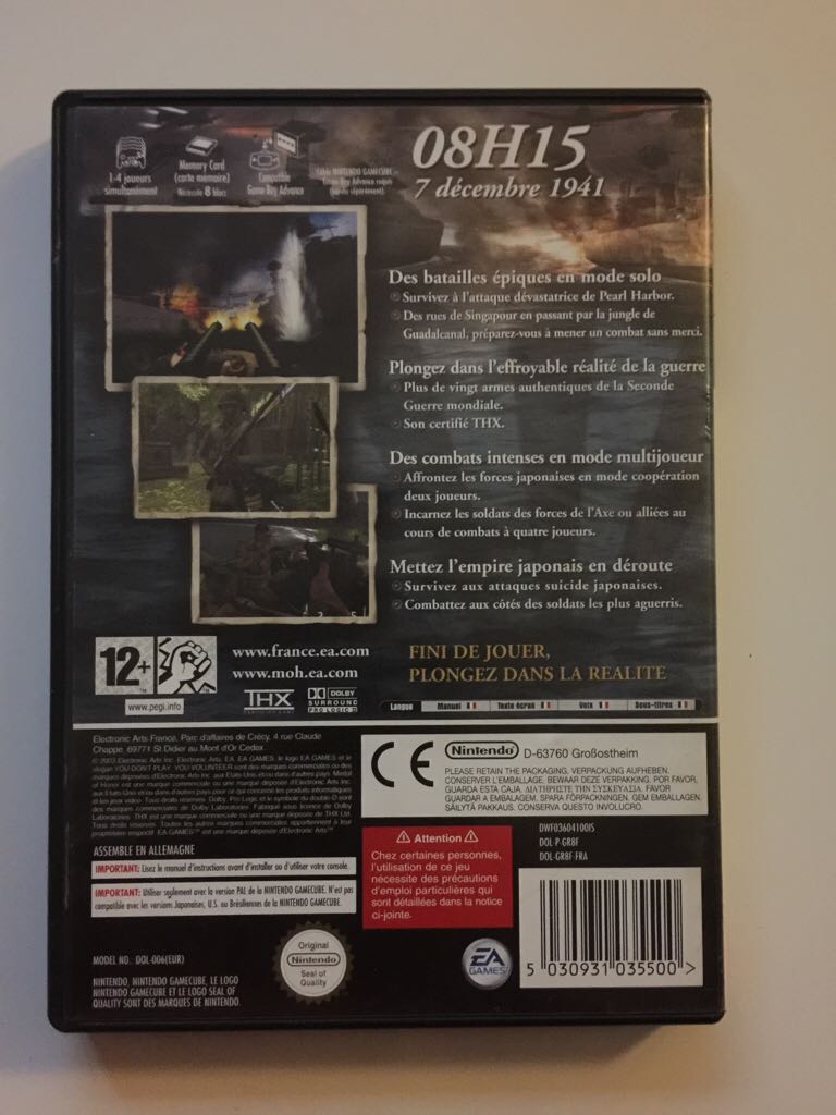 Medal Of Honor Soleil Levant - Nintendo GameCube (Electronic Arts - 4) video game collectible - Main Image 2