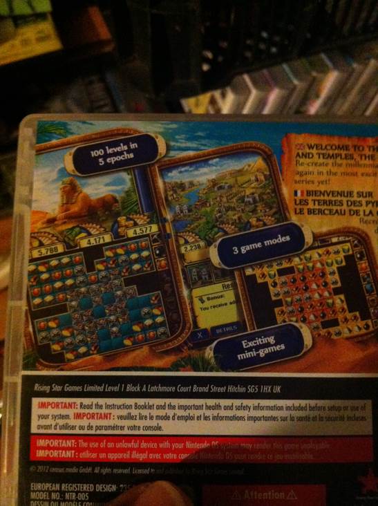 JEWEL MASTER CRADLE OF EGYPT 2 -MATCH 3 - NINTENDO DS DSi GAME - - Nintendo DS video game collectible [Barcode 5060102953432] - Main Image 2