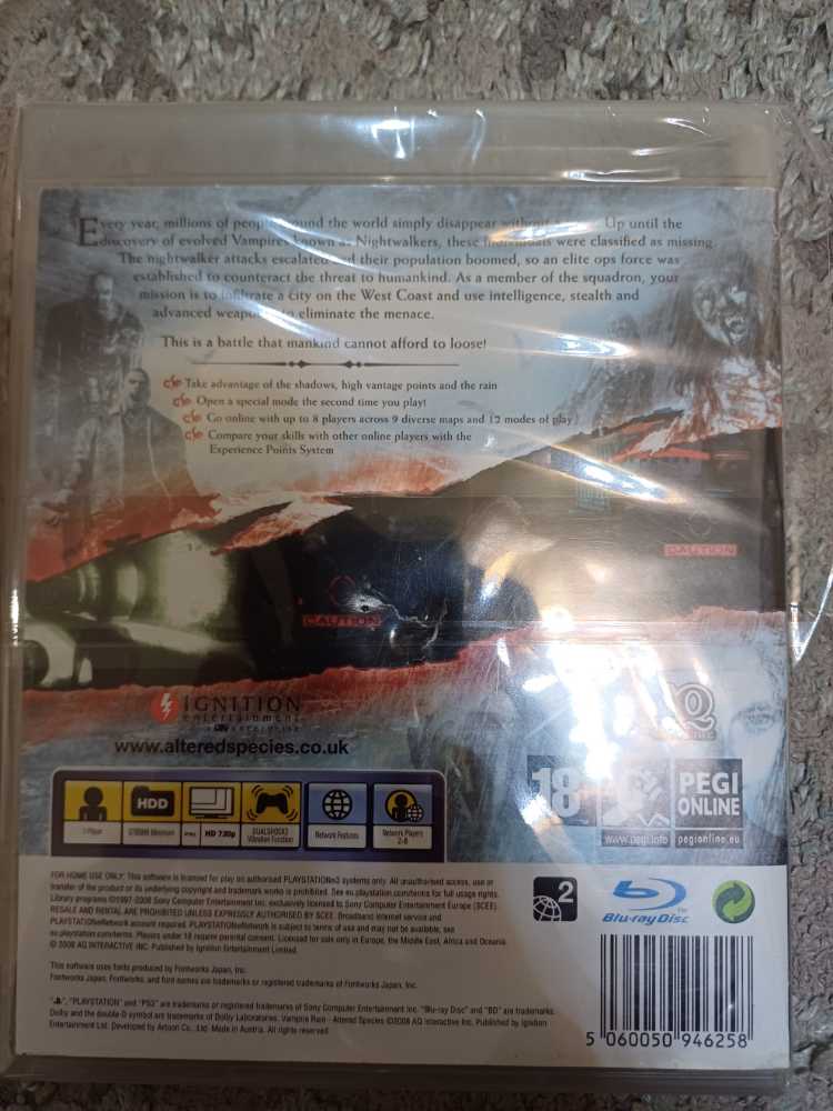 Vampire Rain Altered Species - Sony PlayStation 3 (PS3) (Ignition Enterainment - 1) video game collectible [Barcode 5060050946258] - Main Image 3