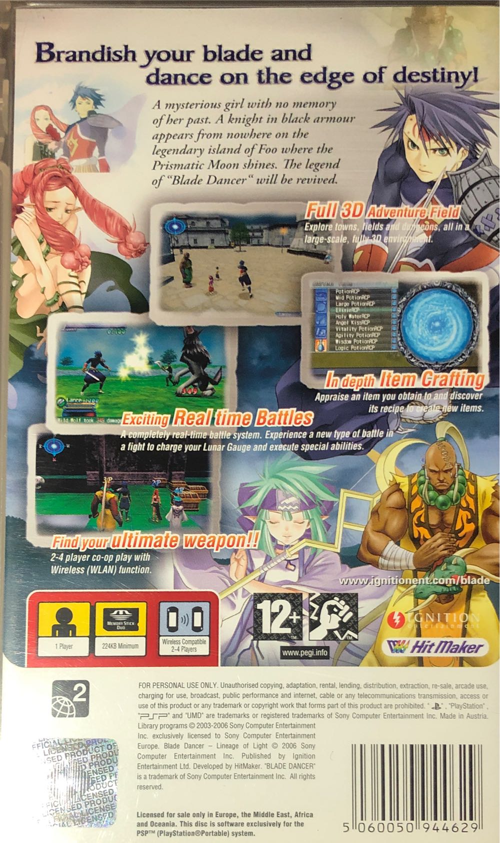 Blade Dancer: Lineage Of Light - Sony PlayStation Portable (PSP) (NIS - 4) video game collectible [Barcode 5060050944629] - Main Image 2