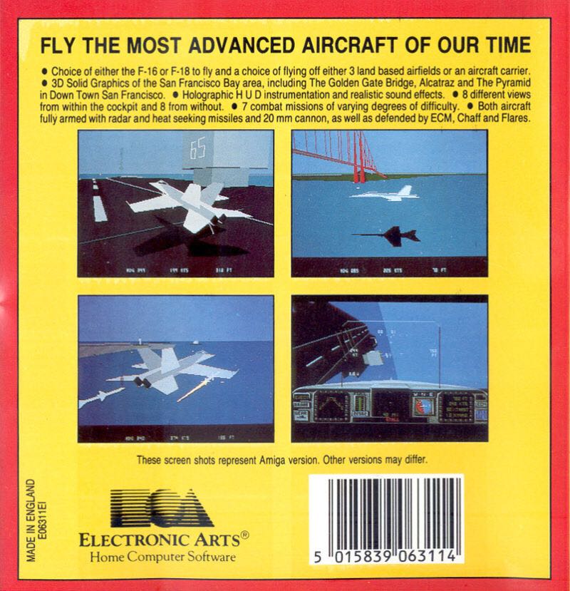 F/A-18 Interceptor - Commodore Amiga (Electronic Arts/EA Games - 1) video game collectible [Barcode 5015839063114] - Main Image 2