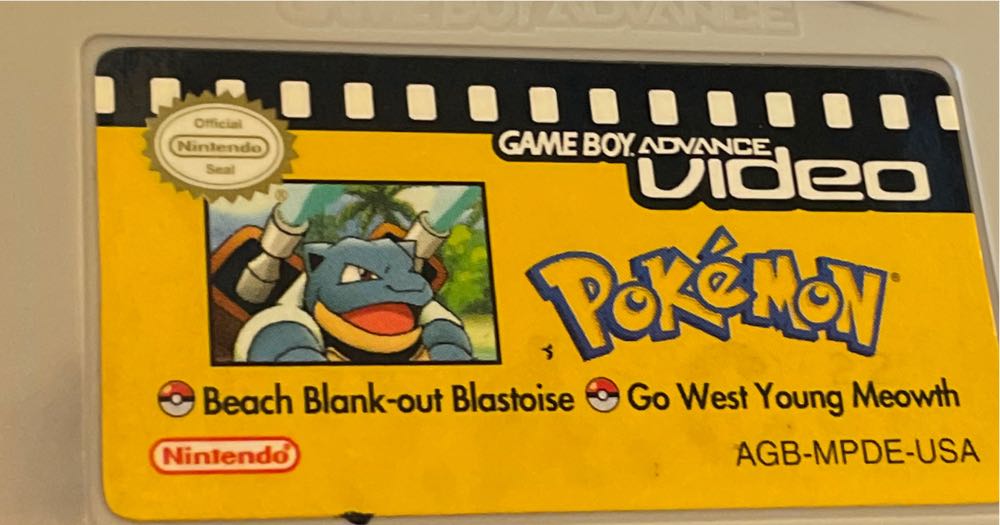 Pokemon Video Beach Blank Out Blastoise/go West Young Meowth Game Boy GBA Video - Nintendo Game Boy Advance (GBA) video game collectible - Main Image 1