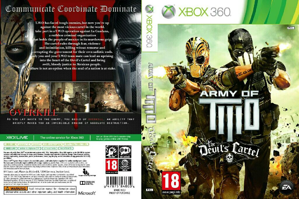 Army Of Two The Devils Cartel - Microsoft Xbox 360 ((EA) Electronic Arts - 1-2) video game collectible - Main Image 2