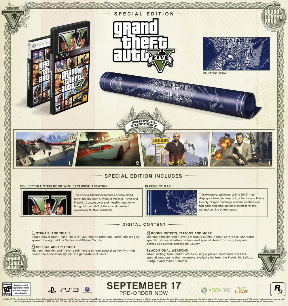 Grand Theft Auto V: Special Edition - Sony PlayStation 3 (PS3) (Rockstar Games - 1) video game collectible [Barcode 710425472558] - Main Image 3