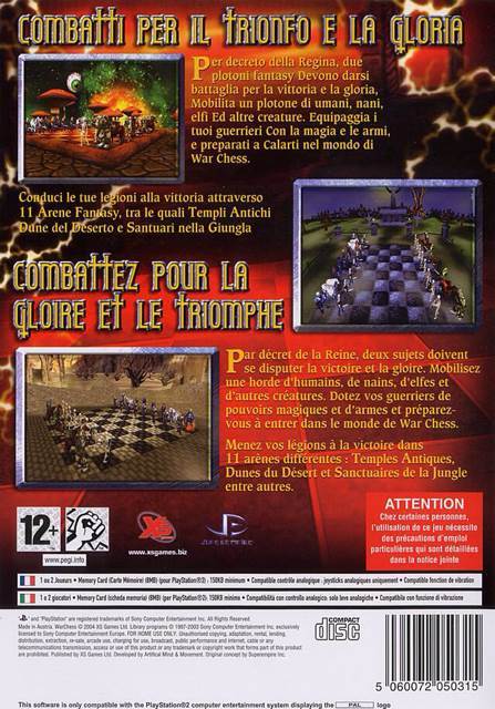 WarChess - Sony PlayStation 2 (PS2) (XS Games - 1-2) video game collectible [Barcode 5060072050315] - Main Image 2