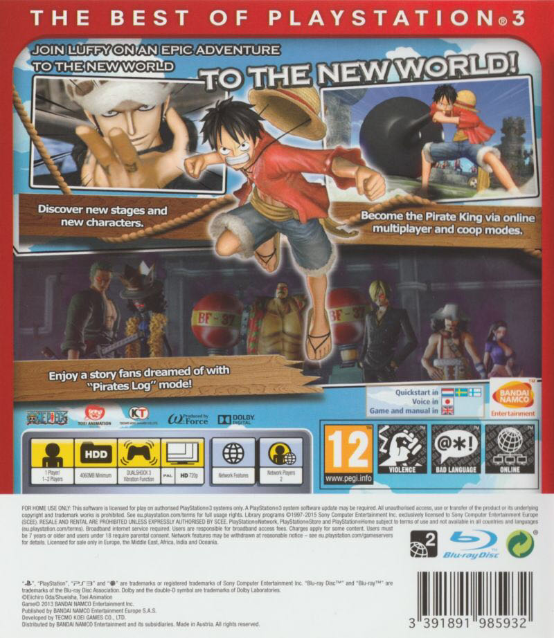 One Piece: Pirate Warriors 2 - Sony PlayStation 3 (PS3) (Bandai Namco Games - 1-2) video game collectible [Barcode 3391891970624] - Main Image 2