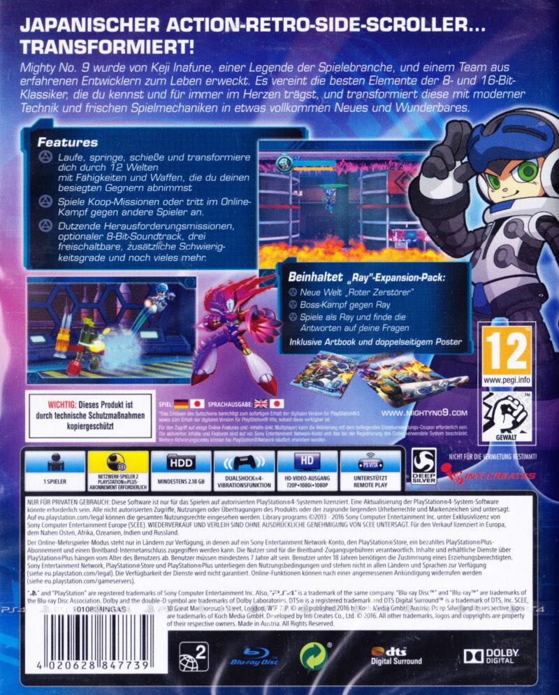 Mighty No. 9 - Sony PlayStation 4 (PS4) (Deep Silver - 1) video game collectible [Barcode 4020628847401] - Main Image 2
