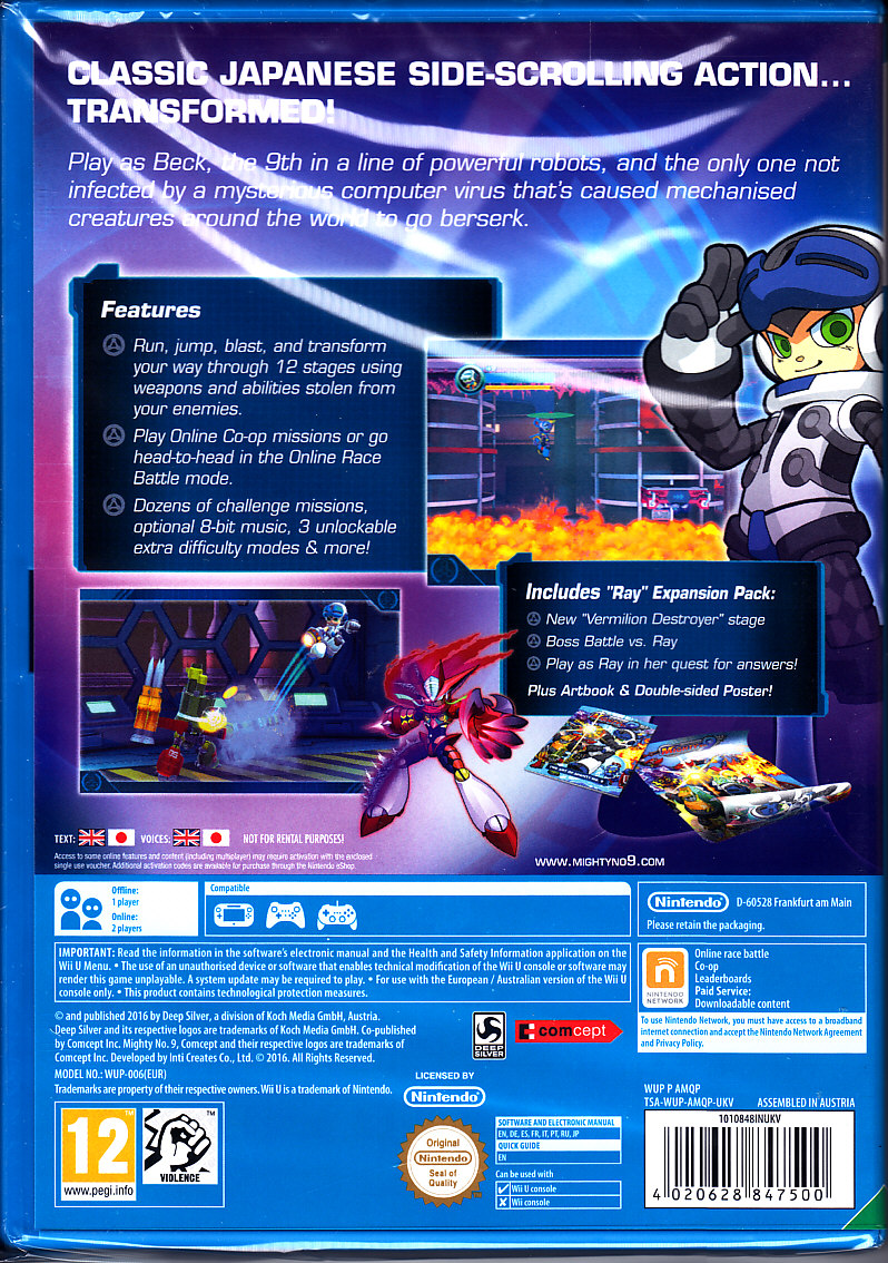 Mighty No. 9 - Nintendo Wii U (Deep Silver - 1) video game collectible [Barcode 4020628847500] - Main Image 2