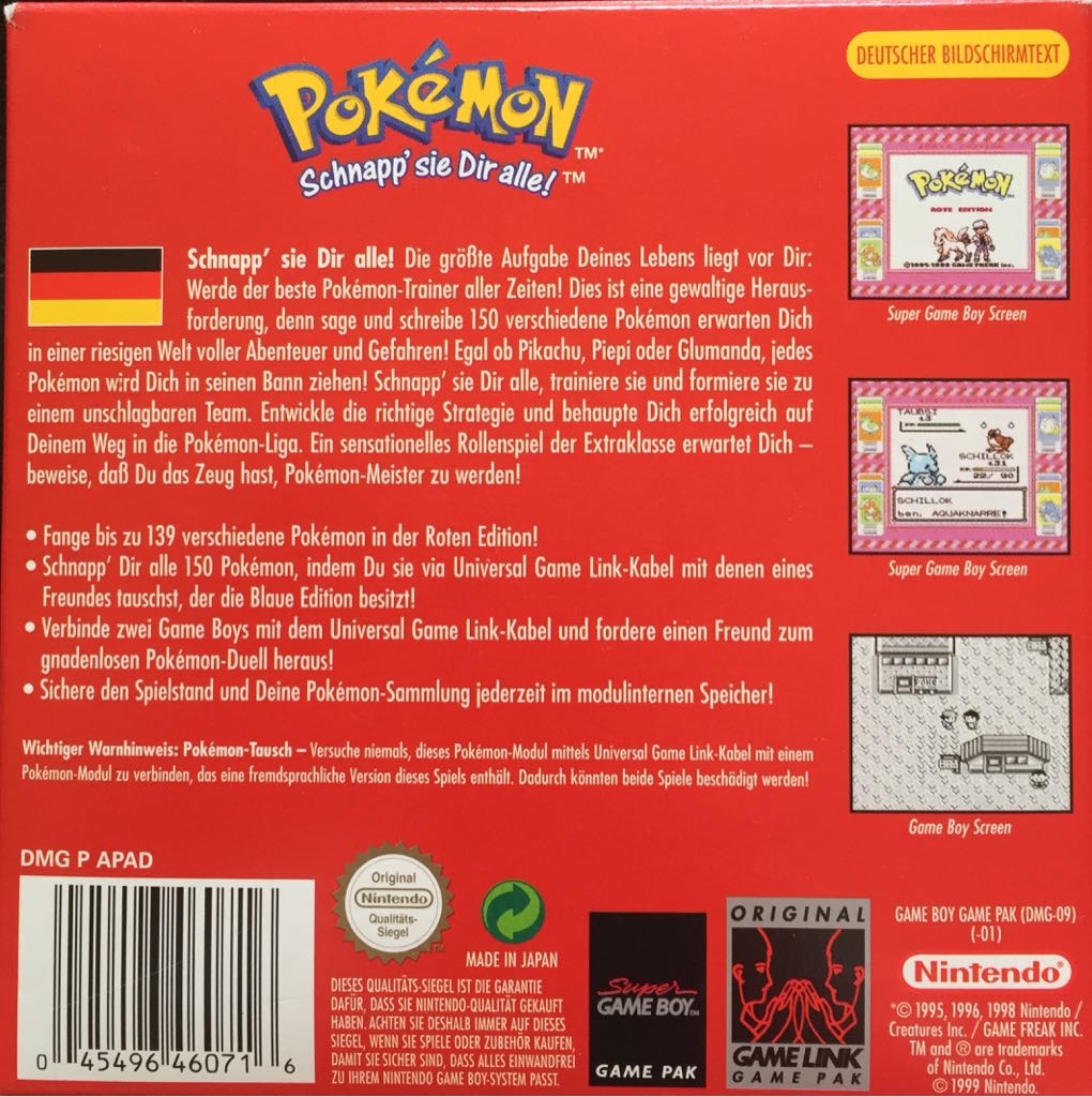 Pokémon Rote Edition - Nintendo Game Boy (Nintendo) video game collectible - Main Image 2