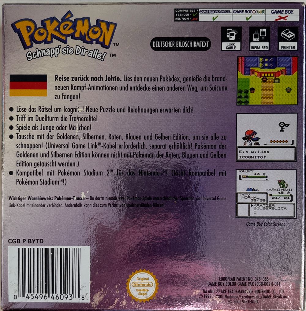 Pokémon Kristall Edition - Nintendo Game Boy Color (Nintendo - 1) video game collectible - Main Image 3