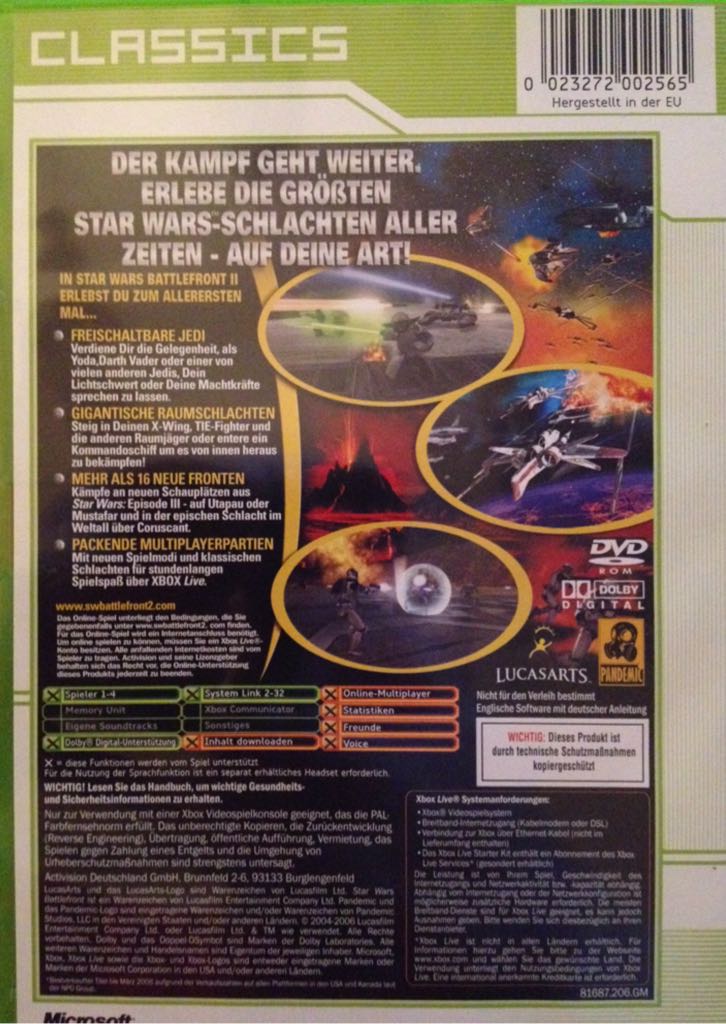 Star Wars Battlefront 2 - Microsoft Xbox video game collectible [Barcode 023272002565] - Main Image 2