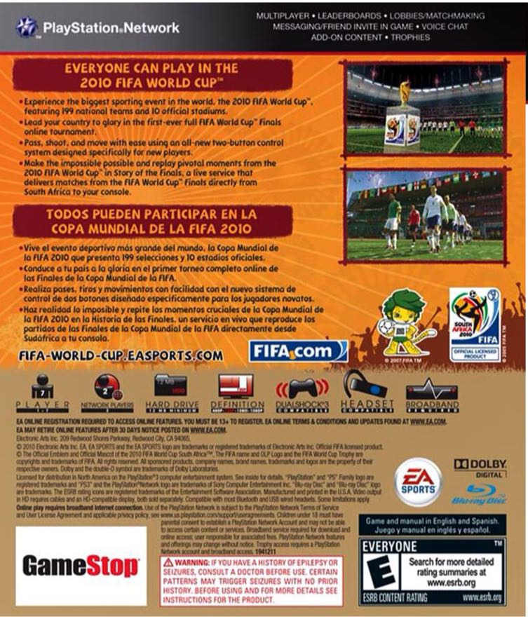Fifa 2010 World Cup South Africa - Sony PlayStation 3 (PS3) video game collectible - Main Image 2