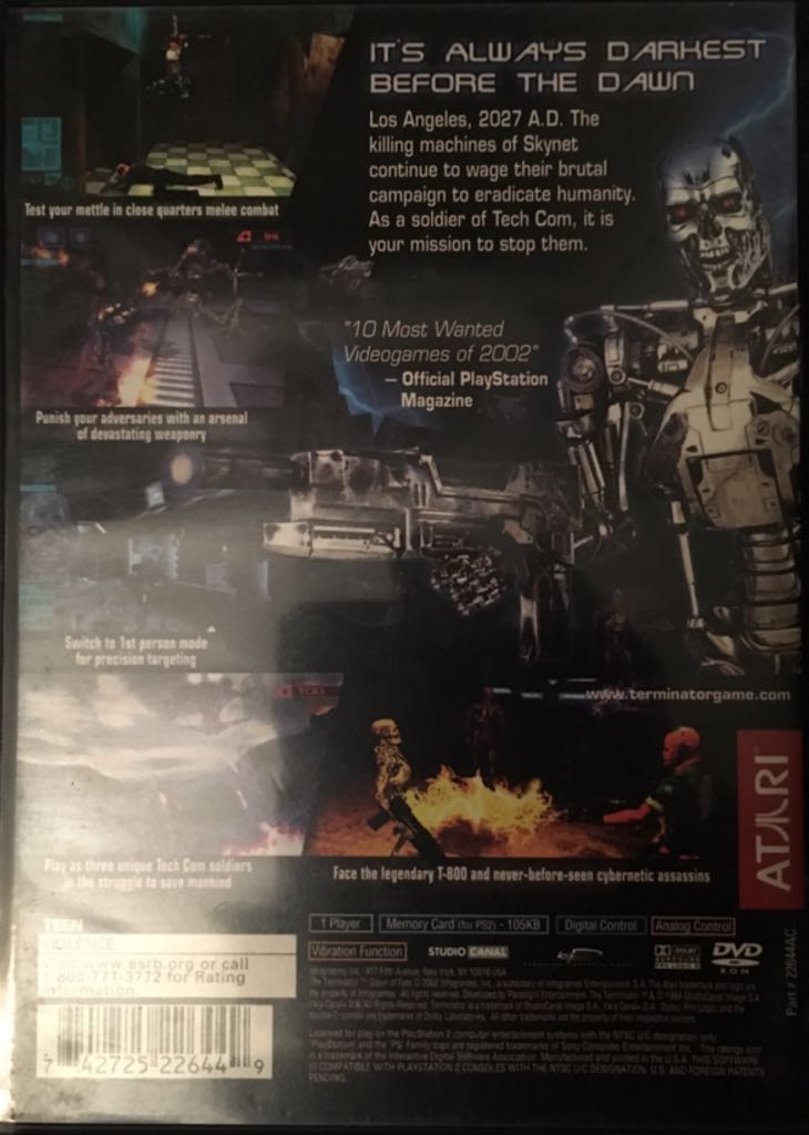 Terminator: Dawn Of Fate, The - Sony PlayStation 2 (PS2) (Atari - 1) video game collectible - Main Image 2