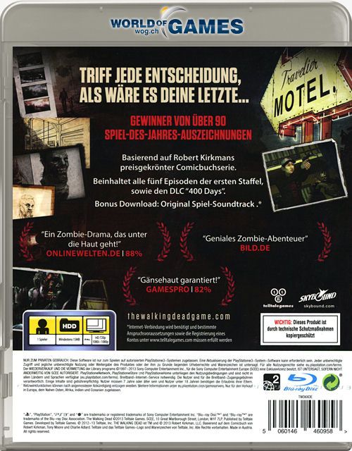 The Walking Dead: Season 1 - Sony PlayStation 4 (PS4) (Tell Tale Games - 1) video game collectible [Barcode 894515001344] - Main Image 2