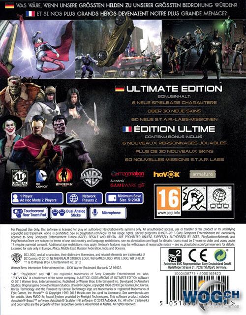 Injustice Gods Among Us Ultimate Edition - Sony PlayStation 4 (PS4) (Warner Bros Games - 1-2) video game collectible [Barcode 5051891107946] - Main Image 2