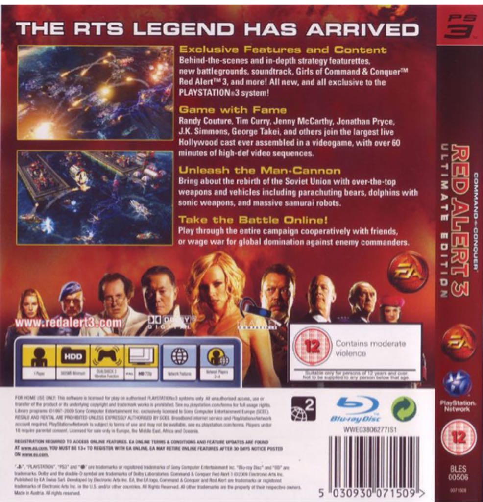 Command & Conquer Red Alert 3 Ultimate Edition - Sony PlayStation 3 (PS3) (Electronic Arts - 1) video game collectible [Barcode 5030930071509] - Main Image 2