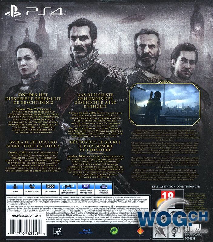 The Order 1886 - Sony PlayStation 4 (PS4) (Santa Monica Studio) video game collectible [Barcode 711719832713] - Main Image 2
