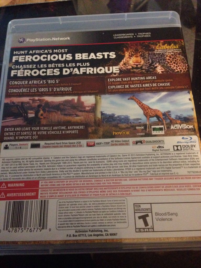 Cabelas African Adventures - Sony PlayStation 3 (PS3) (Actavision - 4) video game collectible - Main Image 2