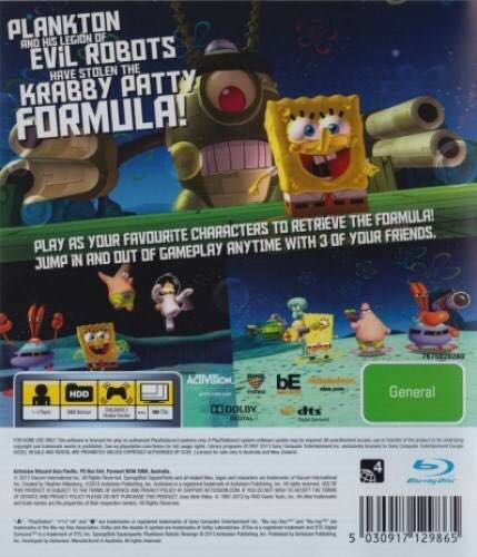 SpongeBob SquarePants: Plankton’s Robotic Revenge - Microsoft Xbox 360 (Activision - 1-4) video game collectible [Barcode 047875767508] - Main Image 2
