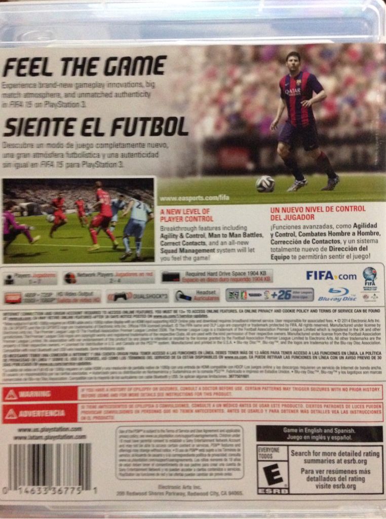 Fifa 15 - Sony PlayStation 3 (PS3) (Electronic Arts - 4) video game collectible [Barcode 014633367751] - Main Image 2